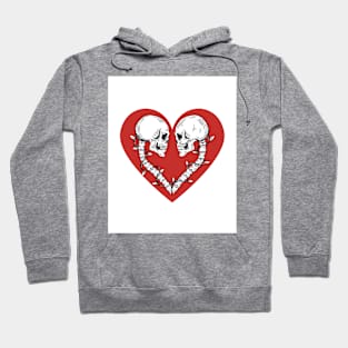 💀💗Crazy beautiful halloween skull design skeleton with heart Hoodie